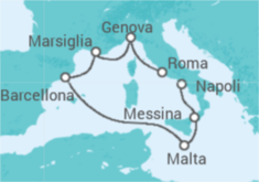 Itinerario della crociera Italia, Malta, Spagna, Francia - MSC Crociere