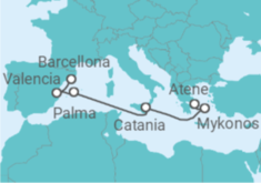 Itinerario della crociera Grecia, Italia, Spagna - Virgin Voyages