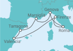 Itinerario della crociera Spagna, Italia - MSC Crociere