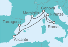 Itinerario della crociera Italia, Francia, Spagna - MSC Crociere