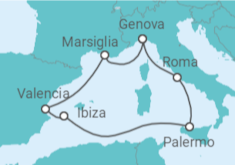 Itinerario della crociera Spagna, Francia, Italia - MSC Crociere