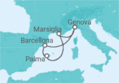 Itinerario della crociera Italia, Francia, Spagna - MSC Crociere