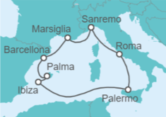 Itinerario della crociera Italia, Francia, Spagna - Costa Crociere