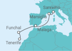 Itinerario della crociera Francia, Spagna, Portogallo - Costa Crociere