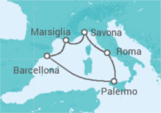 Itinerario della crociera Italia, Francia, Spagna - Costa Crociere