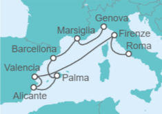 Itinerario della crociera Francia, Spagna, Italia - MSC Crociere