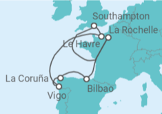 Itinerario della crociera Spagna, Francia - Royal Caribbean