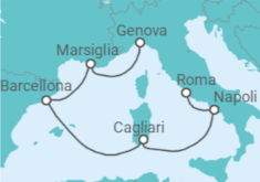 Itinerario della crociera Francia, Spagna, Italia - Costa Crociere