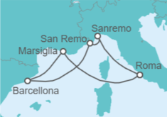 Itinerario della crociera Italia, Spagna, Francia - Costa Crociere