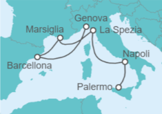 Itinerario della crociera Spagna, Francia, Italia - MSC Crociere