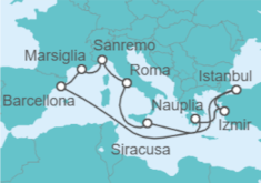 Itinerario della crociera Italia, Grecia, Turchia, Spagna, Francia - Costa Crociere