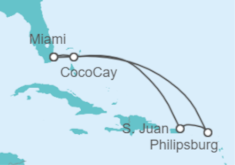 Itinerario della crociera Sint Maarten, Portorico - Royal Caribbean