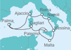 Itinerario della crociera Francia, Italia, Malta - AIDA