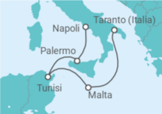 Itinerario della crociera Malta, Tunisia, Italia - Costa Crociere