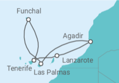 Itinerario della crociera Crociera alle Canarie + Soggiorno a Tenerife - Costa Crociere