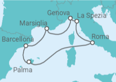 Itinerario della crociera Spagna, Francia, Italia - MSC Crociere