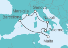 Itinerario della crociera Francia, Italia, Malta - MSC Crociere