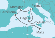 Itinerario della crociera Spagna, Francia, Italia - MSC Crociere