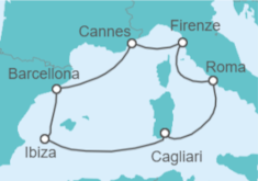 Itinerario della crociera Spagna, Italia - MSC Crociere