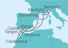 Itinerario della crociera Spagna, Marocco, Gibilterra, Francia - Costa Crociere