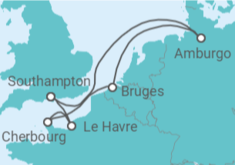 Itinerario della crociera Belgio, Francia, Regno Unito - MSC Crociere