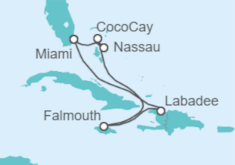 Itinerario della crociera Bahamas, Giamaica - Royal Caribbean