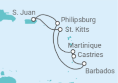 Itinerario della crociera Sint Maarten, Barbados, Santa Lucia, Martinica - Virgin Voyages