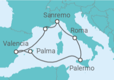 Itinerario della crociera Spagna, Italia - Costa Crociere