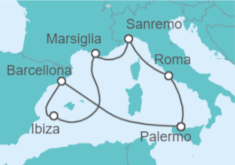 Itinerario della crociera Francia, Spagna, Italia - Costa Crociere
