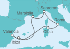 Itinerario della crociera Francia, Spagna, Italia - Costa Crociere