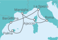 Itinerario della crociera Italia, Francia, Spagna - Virgin Voyages