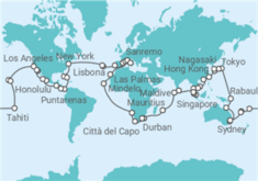 Itinerario della crociera Giro del Mondo - Costa Crociere