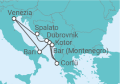 Itinerario della crociera Italia, Montenegro, Grecia, Croazia - Costa Crociere