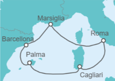 Itinerario della crociera Italia, Francia, Spagna - AIDA