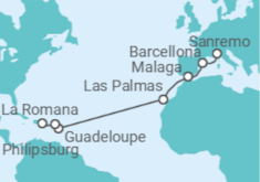 Itinerario della crociera Spagna, Guadalupa, Sint Maarten - Costa Crociere