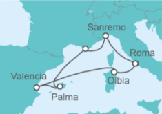 Itinerario della crociera Francia, Spagna, Italia - Costa Crociere