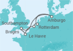 Itinerario della crociera Germania, Regno Unito, Francia, Belgio - MSC Crociere