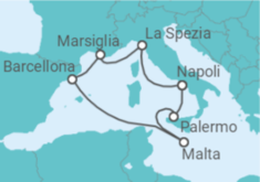 Itinerario della crociera Malta, Spagna, Francia, Italia - MSC Crociere