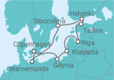 Itinerario della crociera Germania, Polonia, Lituania, Lettonia, Estonia, Finlandia, Svezia - Con volo - MSC Crociere