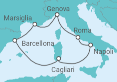 Itinerario della crociera Francia, Spagna, Italia - Costa Crociere