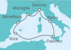 Itinerario della crociera Spagna, Francia, Italia Bevande Incluse - MSC Crociere
