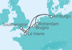 Itinerario della crociera Francia, Regno Unito, Belgio, Olanda Bevande Incluse - AIDA