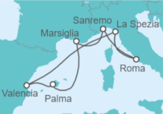Itinerario della crociera Italia, Francia, Spagna, Marocco, Gibilterra Bevande Incluse - MSC Crociere