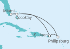 Itinerario della crociera Sint Maarten, Portorico - Royal Caribbean