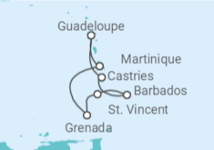 Itinerario della crociera Guadalupa, Santa Lucia, Barbados, Saint Vincent e Grenadine Bevande Incluse - con volo - MSC Crociere