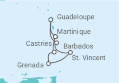 Itinerario della crociera Guadalupa, Santa Lucia, Barbados, Saint Vincent e Grenadine - con volo - MSC Crociere