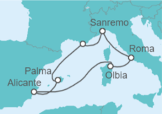 Itinerario della crociera Italia, Francia, Spagna - Costa Crociere