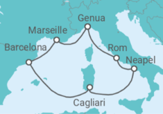 Itinerario della crociera Regno Unito, Francia, Belgio, Olanda Bevande Incluse - AIDA