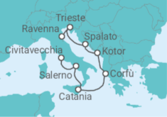 Itinerario della crociera Italia, Grecia, Montenegro, Croazia - NCL Norwegian Cruise Line