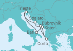 Itinerario della crociera Montenegro, Grecia, Croazia, Italia - Costa Crociere